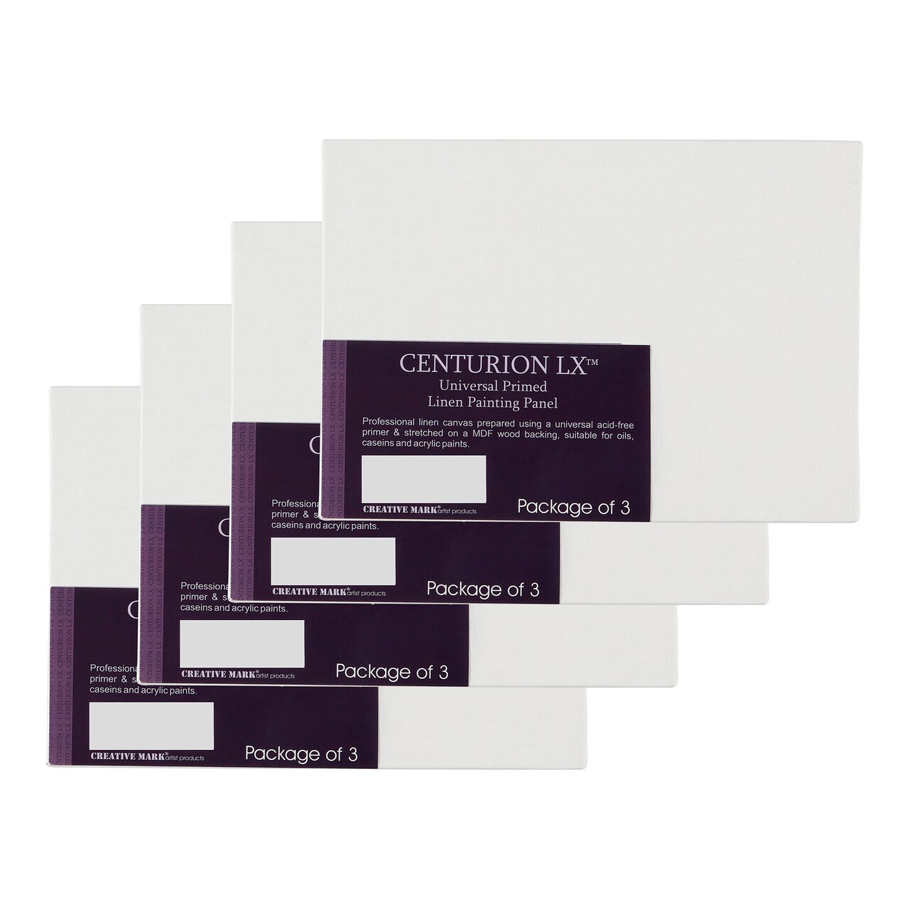 Centurion All-Media Primed Linen Panels - 6x6" 12 Pack - 11oz Universal Primed Canvas Boards for Painting, Mounted on MDF Wood, Non-Warping, Ideal for Artists, Professionals, and Painters